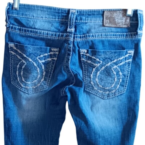 Womens Jeans Big Star 26R Jenae Blue Denim Jeans Distress Embroidered Skinny - Picture 5 of 7